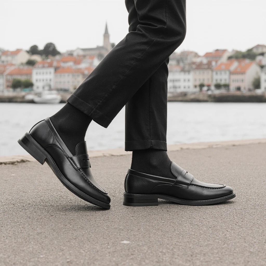 Men Formal Wear Shoes - 남성용 블랙 페니 로퍼 클래식 비즈니스
