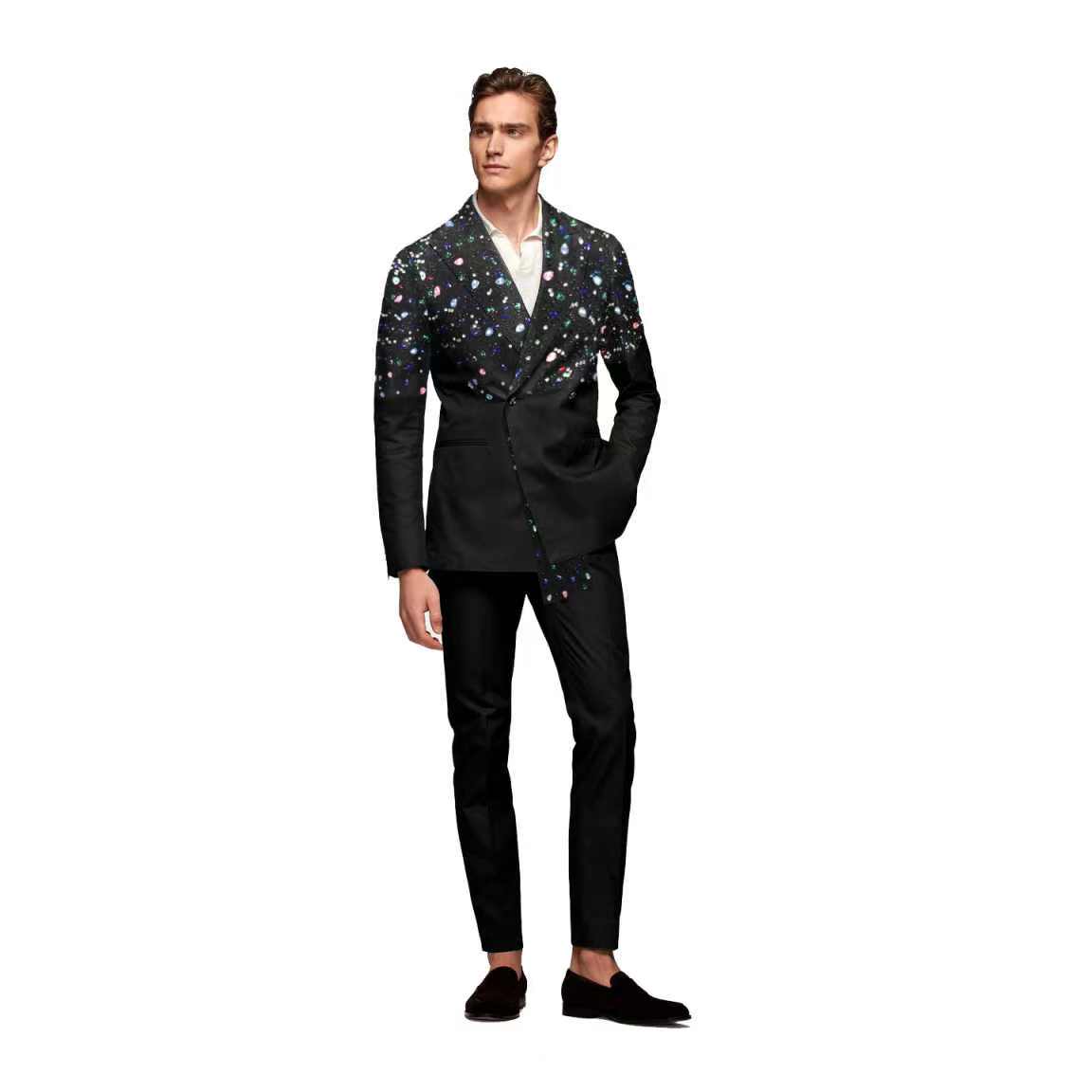 Formal Wear Jersey For Men - 블랙 남성 정장 세트 2 조각