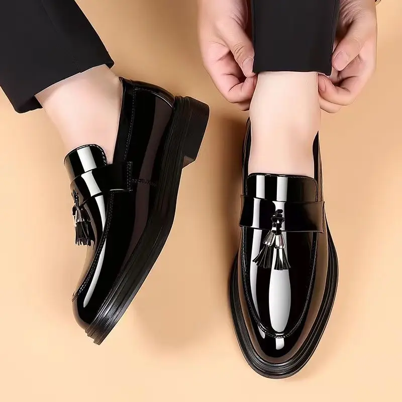 Men'S Used Formal Wear - 남성용 캐주얼 비즈니스 블랙 소셜 슈즈,