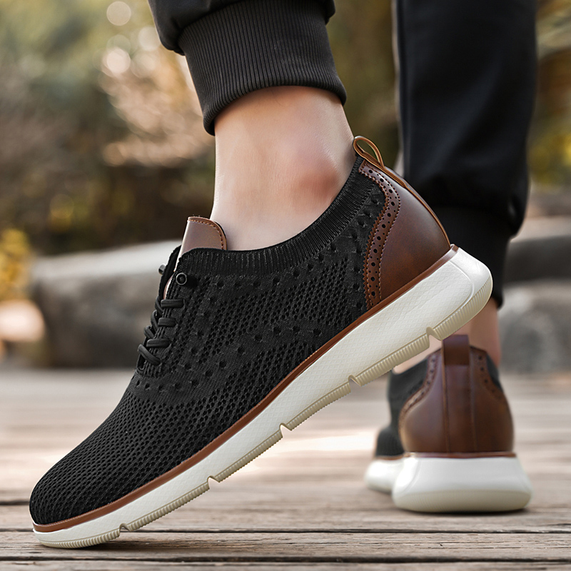 Men Formal Wear Shoes - 남성용 메쉬 캐주얼 스니커즈, 가볍고 통기성