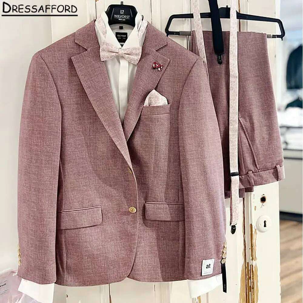 Men Formal Wear Pink - 핑크색 정장 웨딩 수트 남성 비즈니스