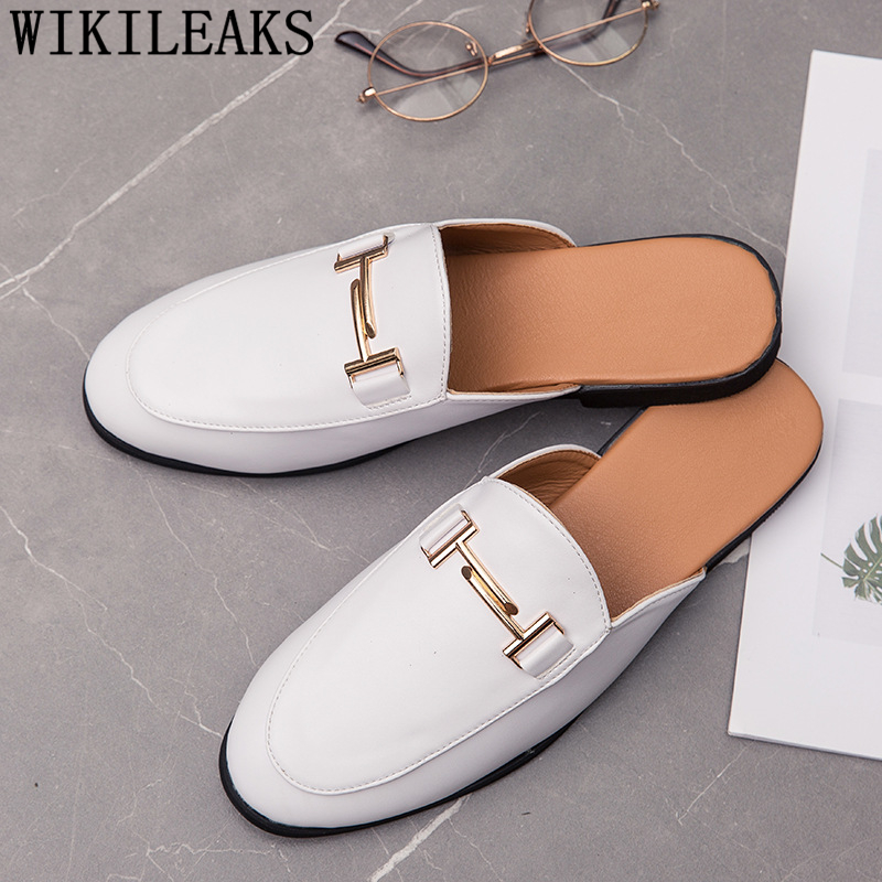 Men Formal Wear Shoes - 남성용 블랙 하프 슈즈 가죽 신발