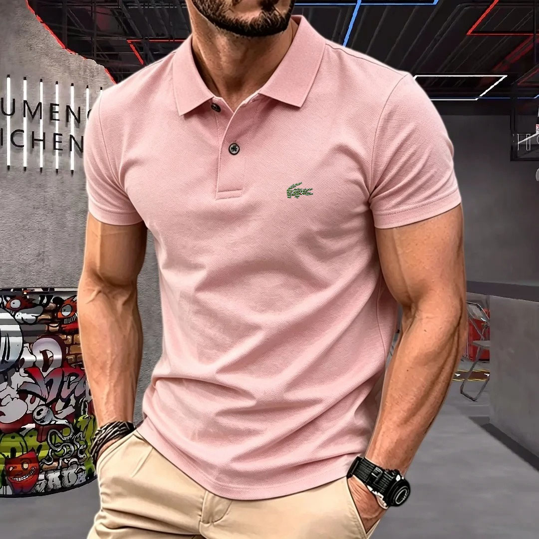 Men'S Used Formal Wear - 남성 반팔 폴로 셔츠 라펠 버튼