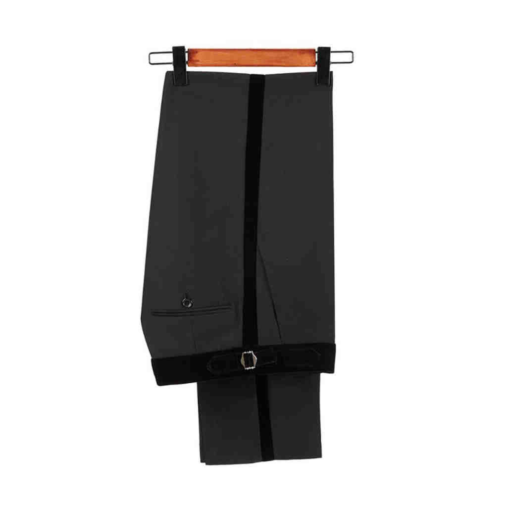 Dress Pant Flat Front - 남성용 블랙 클래식 플랫 프론트 포멀