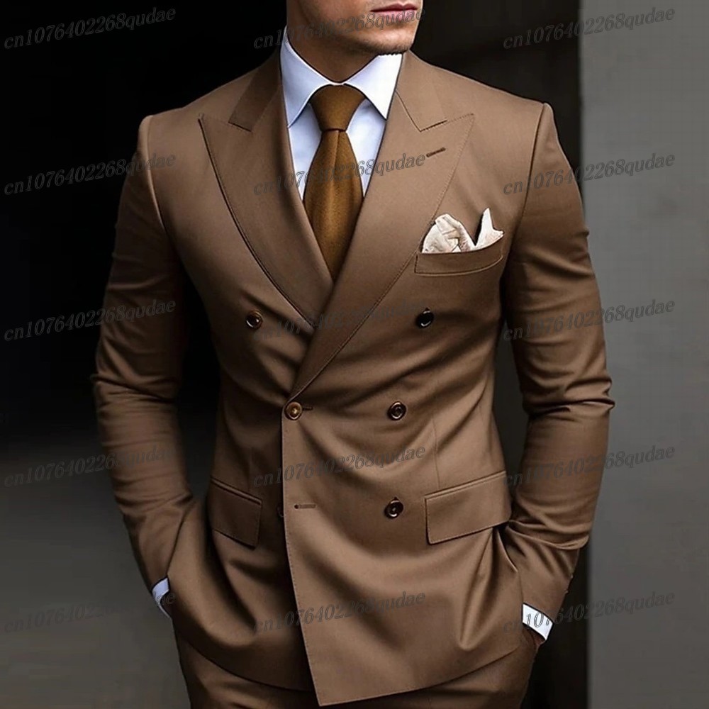 Formal Wear Jersey For Men - 브라운 정장 남성 정장 웨딩 파티