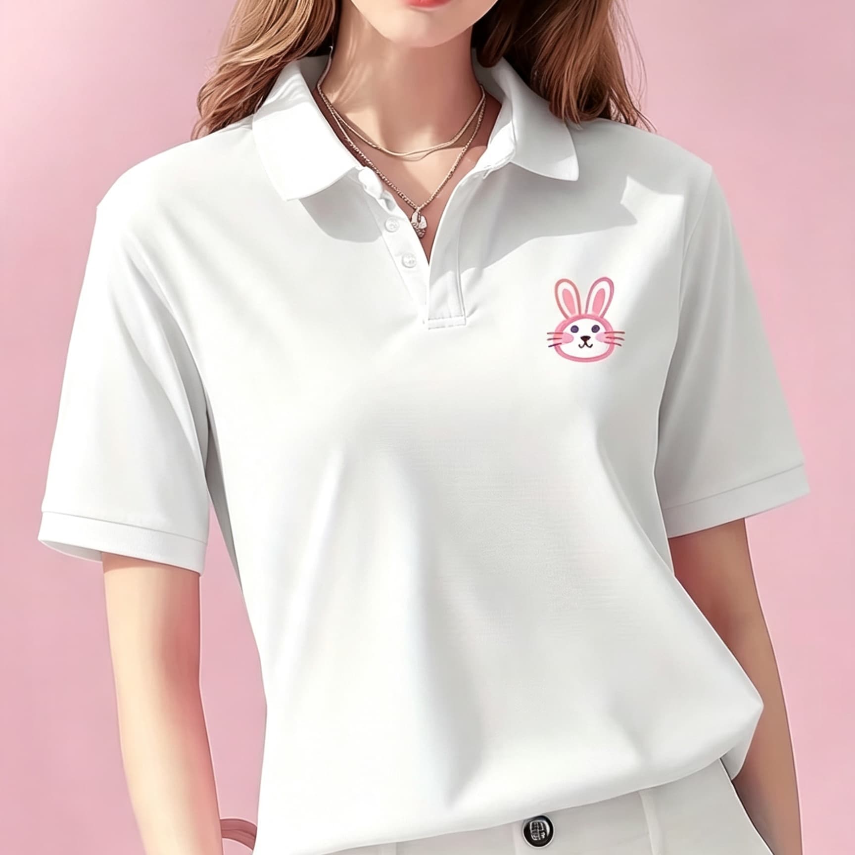 Men Formal Wear Pink - 유니섹스 블랙 라펠 칼라 폴로 셔츠