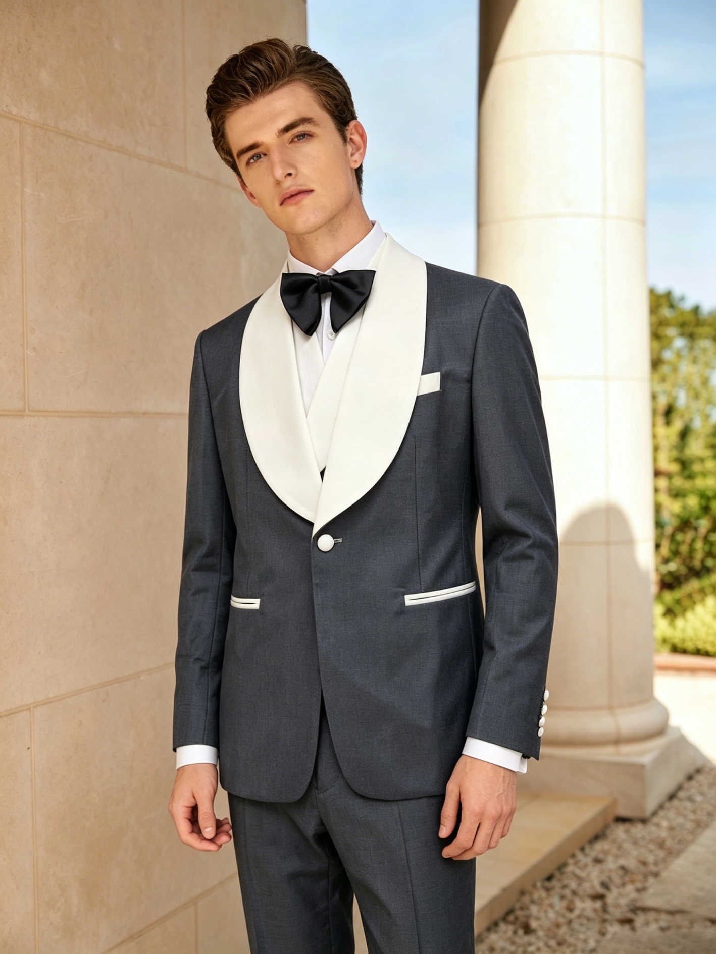 Men'S Formal Wear For Engagement - 잘생긴 턱시도 남성 정장 숄 라펠