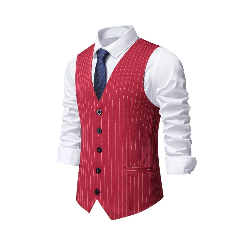 2026 남성용 새로운 레드 스트라이프 정장 조끼, 패 - Khaki Formal Wear Men 리뷰 및 가격