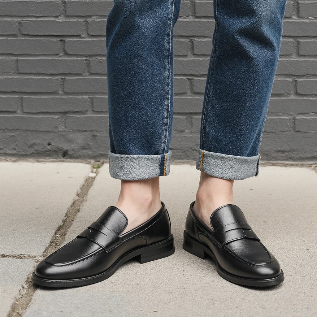 남성용 블랙 페니 로퍼 클래식 비즈니스 드레스 슈즈 슬 - Men Formal Wear Shoes 리뷰 및 가격