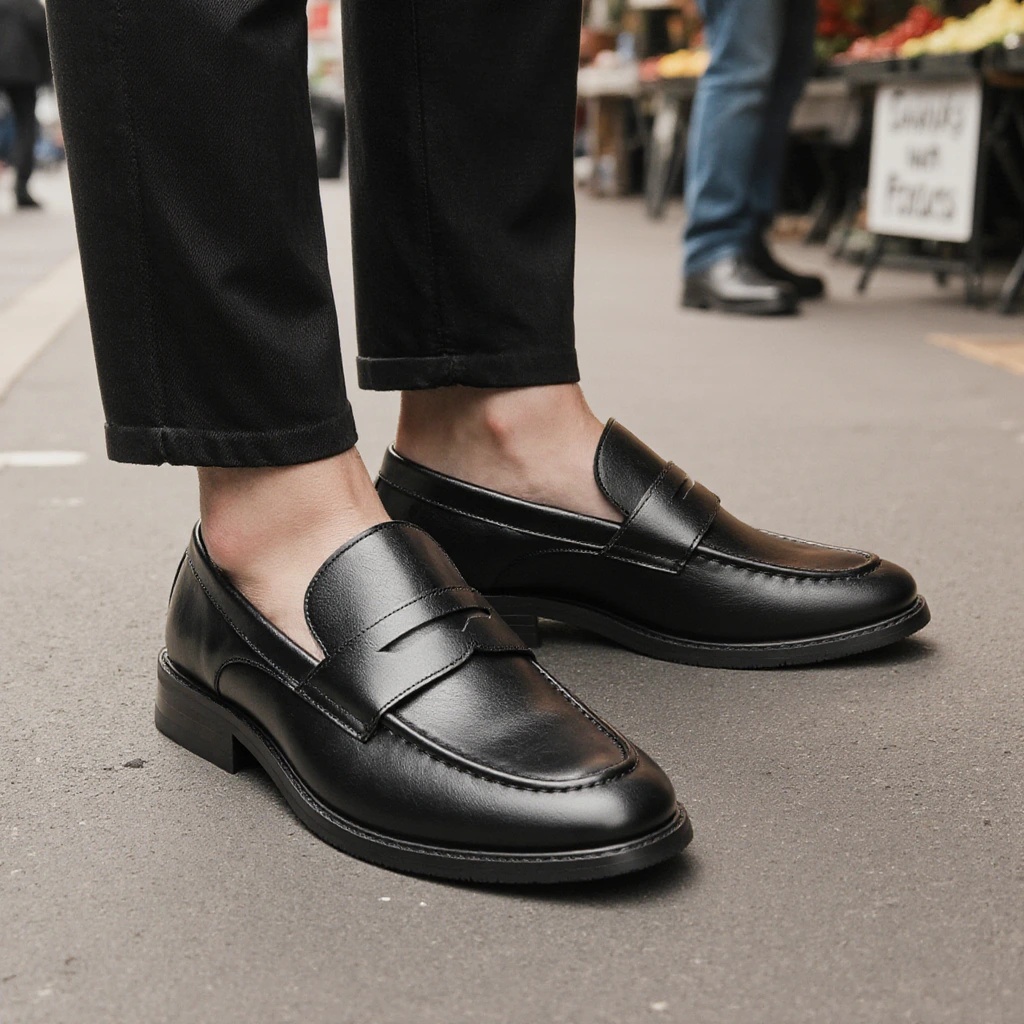남성용 블랙 페니 로퍼 클래식 비즈니스 드레스 슈즈 슬 - Men Formal Wear Shoes 리뷰 및 가격