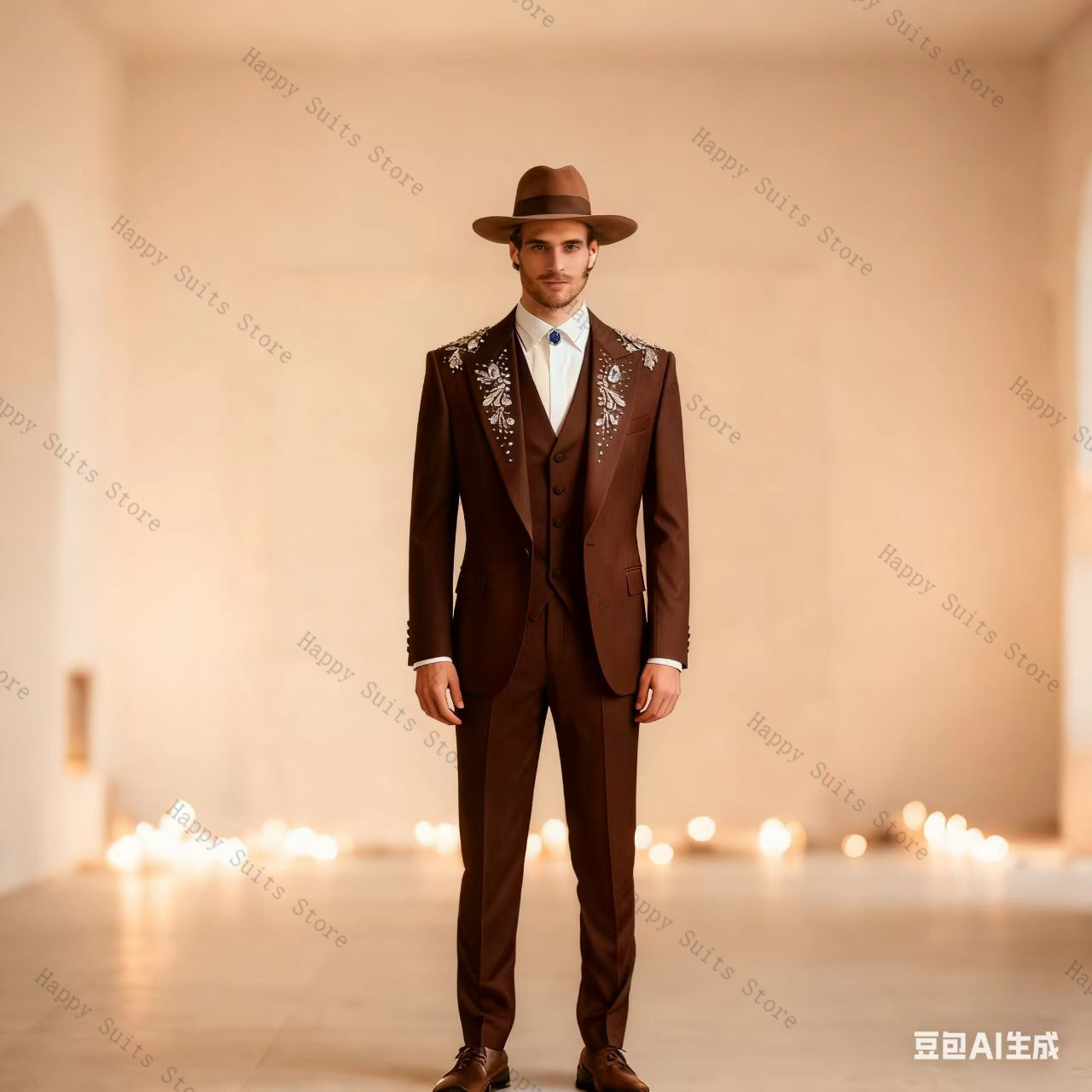 블루 크리스탈 남성 정장 세트 3피스 조끼+블레이저+바 - Formal Wear Jersey For Men 리뷰 및 가격