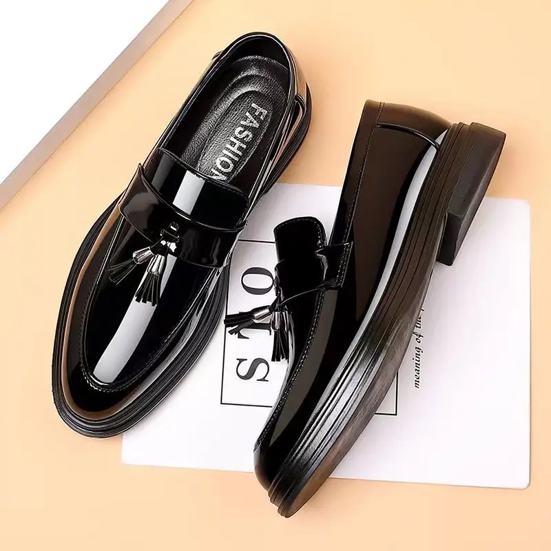 남성용 캐주얼 비즈니스 블랙 소셜 슈즈, 특허 가죽,  - Men'S Used Formal Wear 리뷰 및 가격