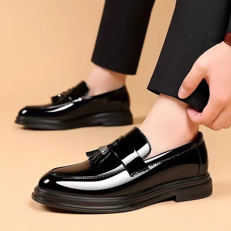남성용 캐주얼 비즈니스 블랙 소셜 슈즈, 특허 가죽,  - Men'S Used Formal Wear 리뷰 및 가격