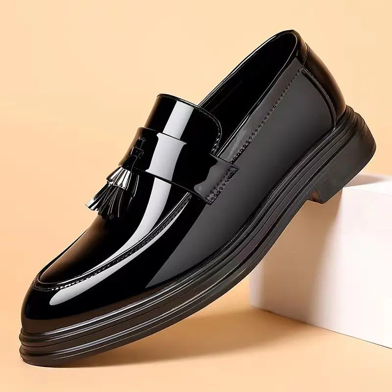 남성용 캐주얼 비즈니스 블랙 소셜 슈즈, 특허 가죽,  - Men'S Used Formal Wear 리뷰 및 가격
