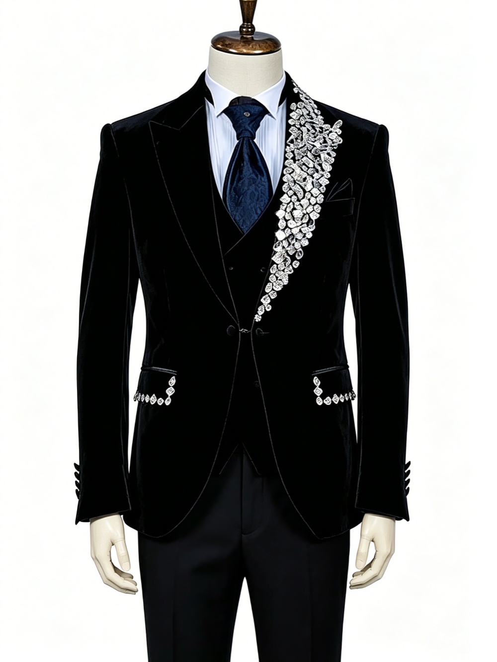 정장 벨벳 투피스 세트 플러스 사이즈 남성 정장 크리스 - Formal Wear Jersey For Men 리뷰 및 가격