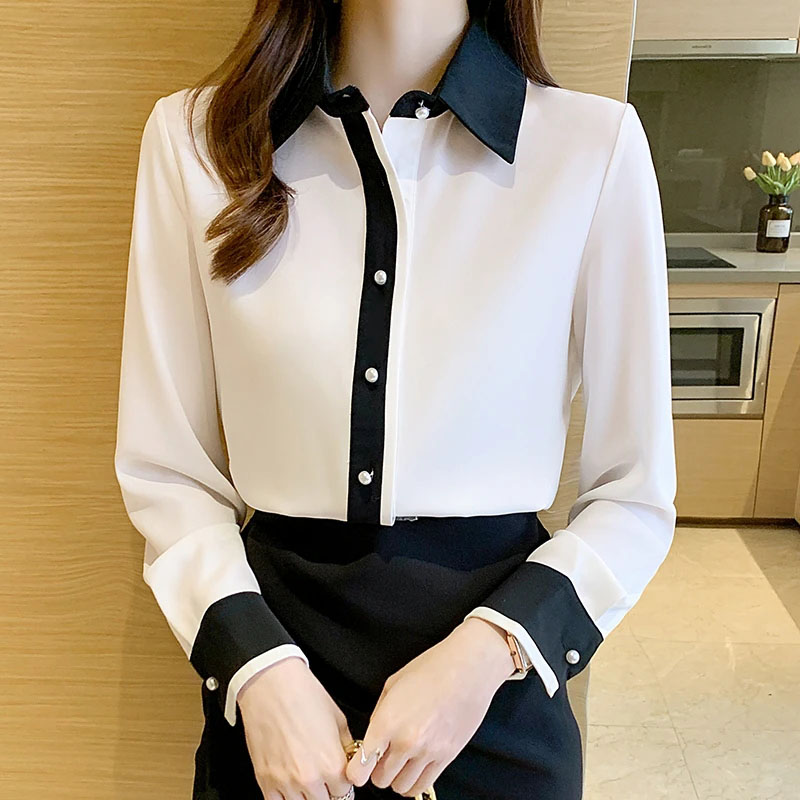 여성용 화이트 쉬폰 셔츠 한국 스타일 싱글 브레스티드  - Men'S Used Formal Wear 리뷰 및 가격