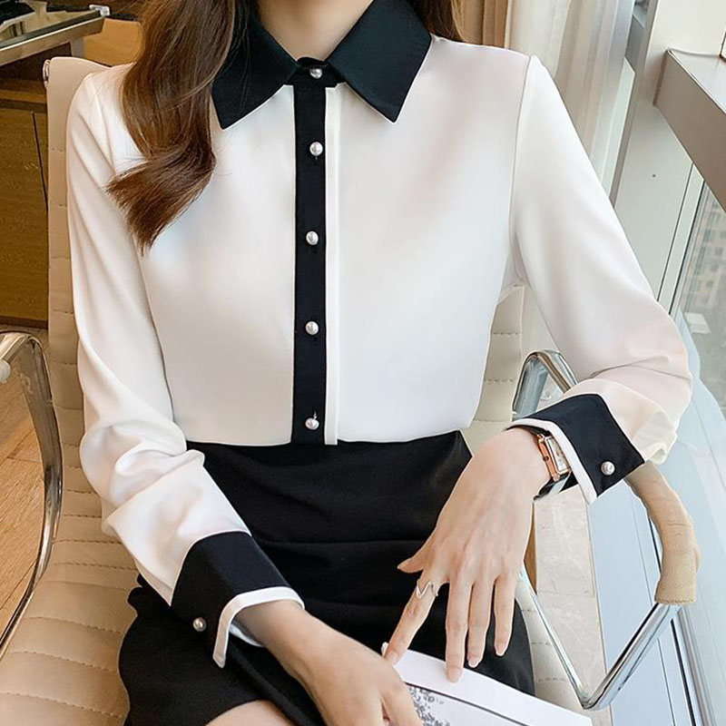 여성용 화이트 쉬폰 셔츠 한국 스타일 싱글 브레스티드  - Men'S Used Formal Wear 리뷰 및 가격