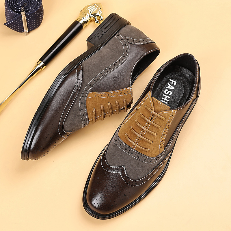 럭셔리 남성 드레스 슈즈 레트로 브로그 슈즈 남성용 편 - Men Formal Wear Shoes 리뷰 및 가격