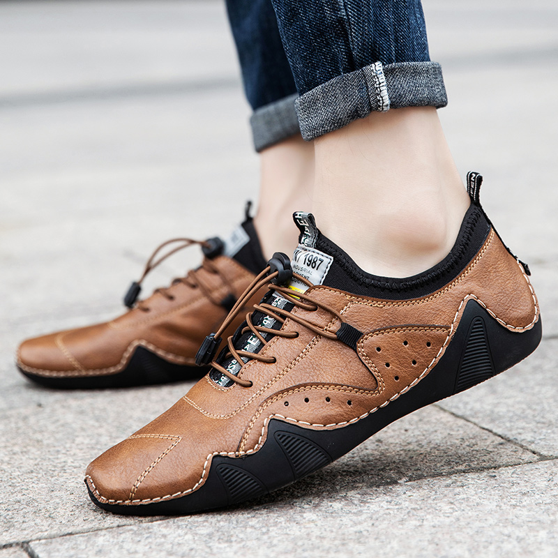 남성 운전 신발을위한 가죽 캐주얼 스니커즈 방수 남성  - Men Formal Wear Shoes 리뷰 및 가격
