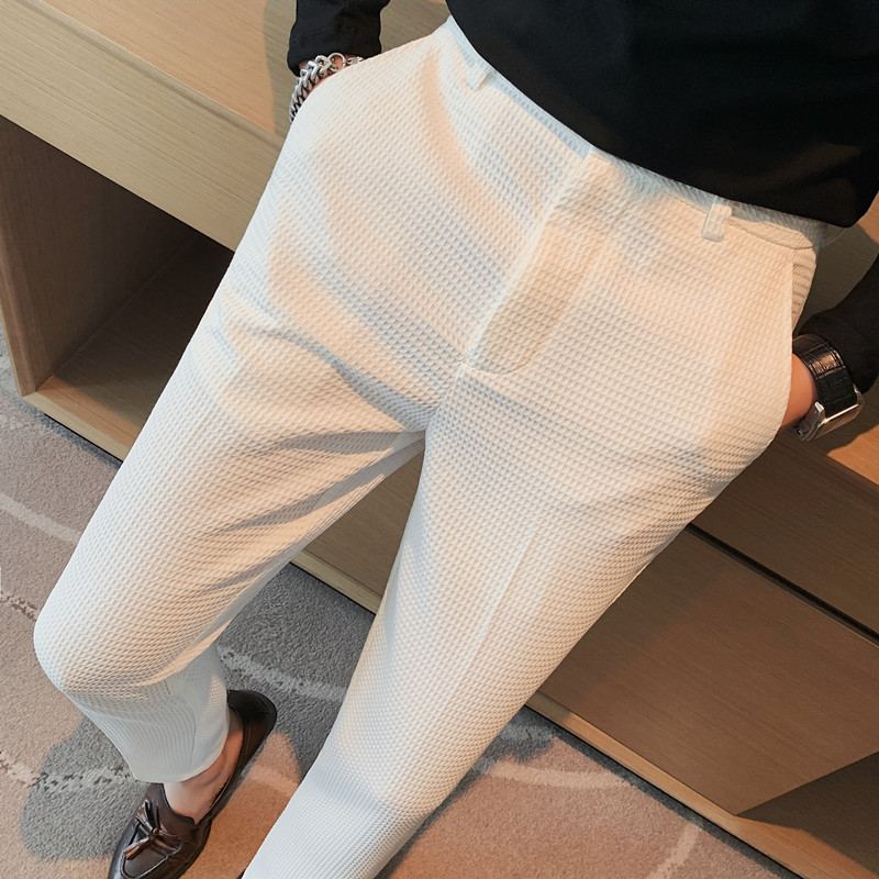 2024 가을 새로운 와플 스트레치 허리 비즈니스 정장 - Men'S Used Formal Wear 리뷰 및 가격