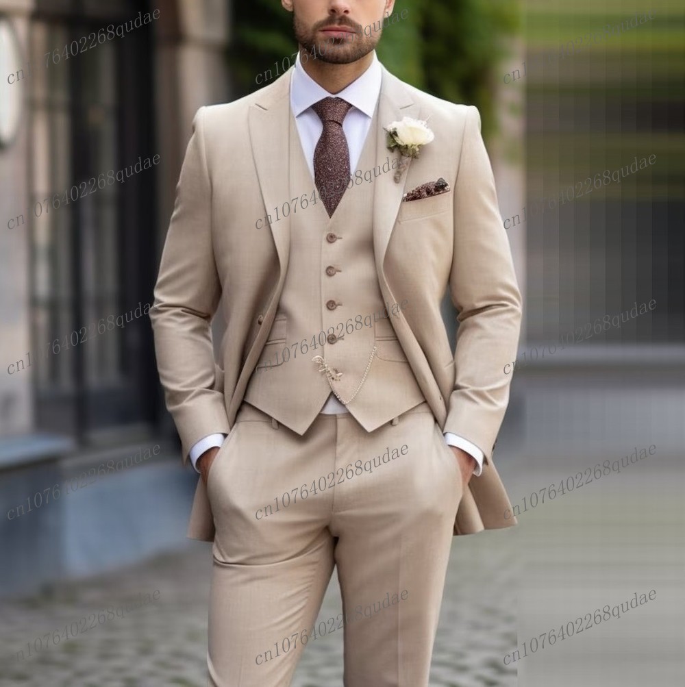 브라운 정장 남성 정장 웨딩 파티 신랑 들러리 남성 비 - Formal Wear Jersey For Men 리뷰 및 가격