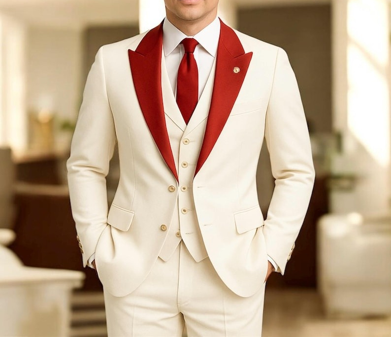 남성용 흰색 3피스 정장 예복 결혼식 약혼식 무도회 파 - Men'S Formal Wear For Engagement 리뷰 및 가격