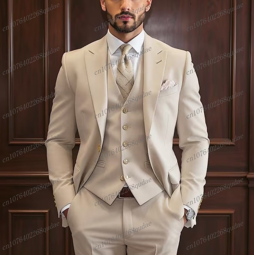 새로운 화이트 정장 남성 정장 웨딩 파티 신랑 들러리  - Formal Wear Jersey For Men 리뷰 및 가격