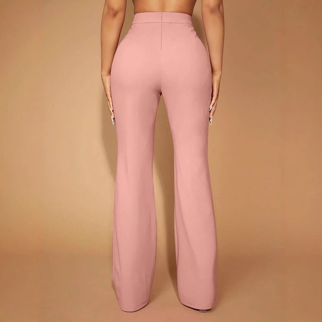 여름 여성용 바지 하이웨이스트 와이드 레그 팬츠 솔리드 - Dress Pant Flat Front 리뷰 및 가격