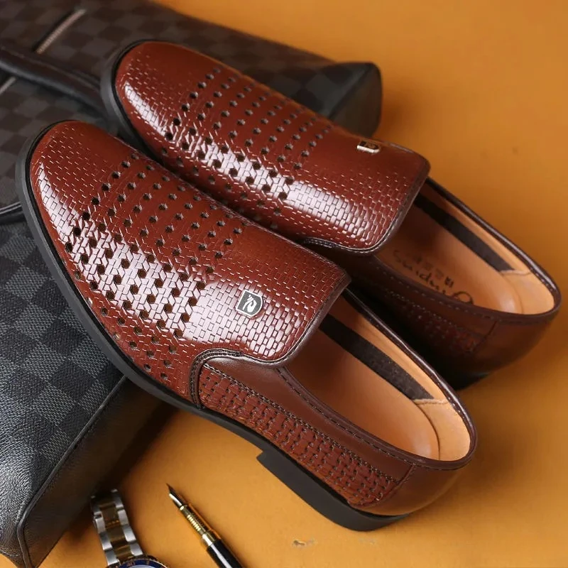 여름 새 가죽 신발 남성 비즈니스 중공 구멍 부드러운  - Formal Men Office Wear Sandals 리뷰 및 가격