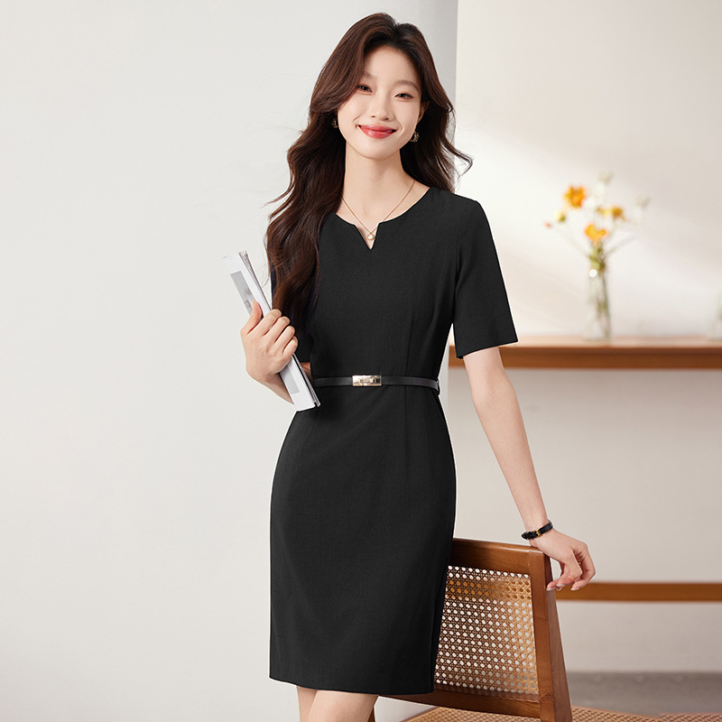 여름 신상 전문직 웨어 단색 브이넥 반팔 원피스 호텔  - Dress Pant Flat Front 리뷰 및 가격