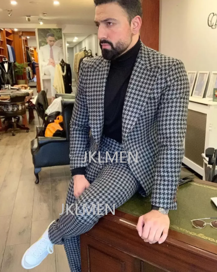 Houndstooth Mens 정장 2PCS 웨딩 턱시 - Formal Wear For Men In Wedding 리뷰 및 가격