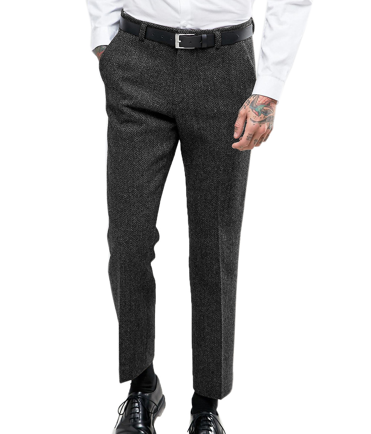 남자 비즈니스 정장 양복 바지 슬림 맞는 바지 웨딩 파 - Dress Pant Flat Front 리뷰 및 가격