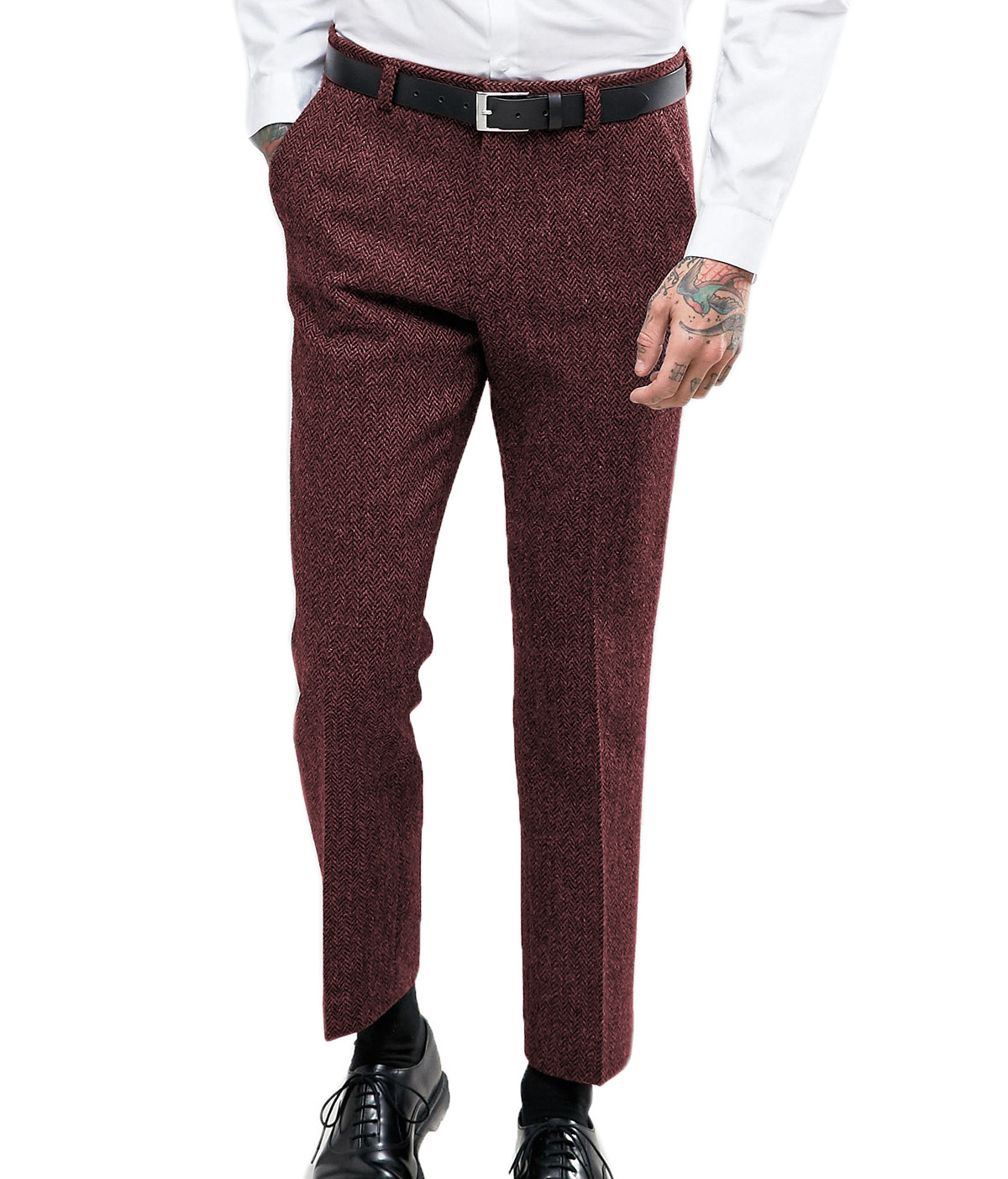 남자 비즈니스 정장 양복 바지 슬림 맞는 바지 웨딩 파 - Dress Pant Flat Front 리뷰 및 가격