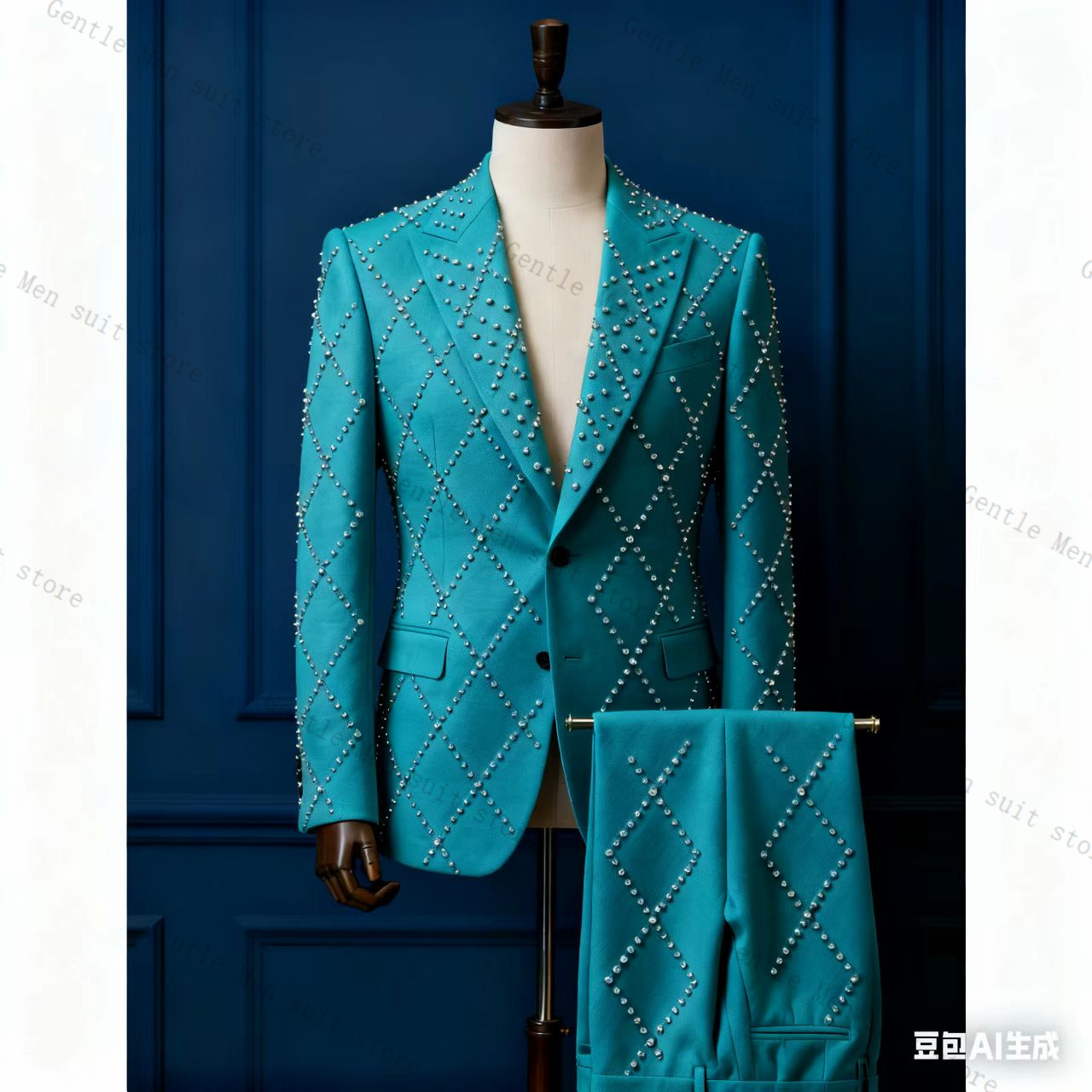 핑크 남성 정장 세트 2피스 스톤 블레이저+바지 면 웨 - Men Formal Wear Pink 리뷰 및 가격