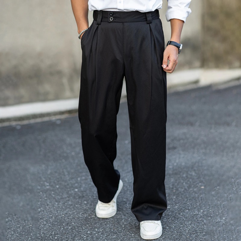 남성용 와이드 레그 드레스 팬츠 하이 웨이스트 플리츠  - Dress Pant Flat Front 리뷰 및 가격