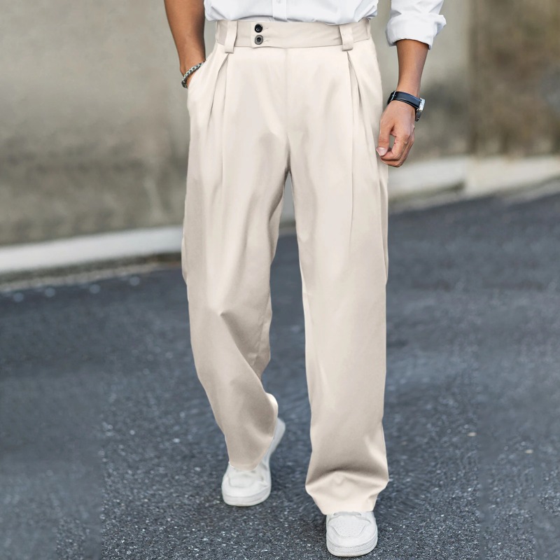 남성용 와이드 레그 드레스 팬츠 하이 웨이스트 플리츠  - Dress Pant Flat Front 리뷰 및 가격