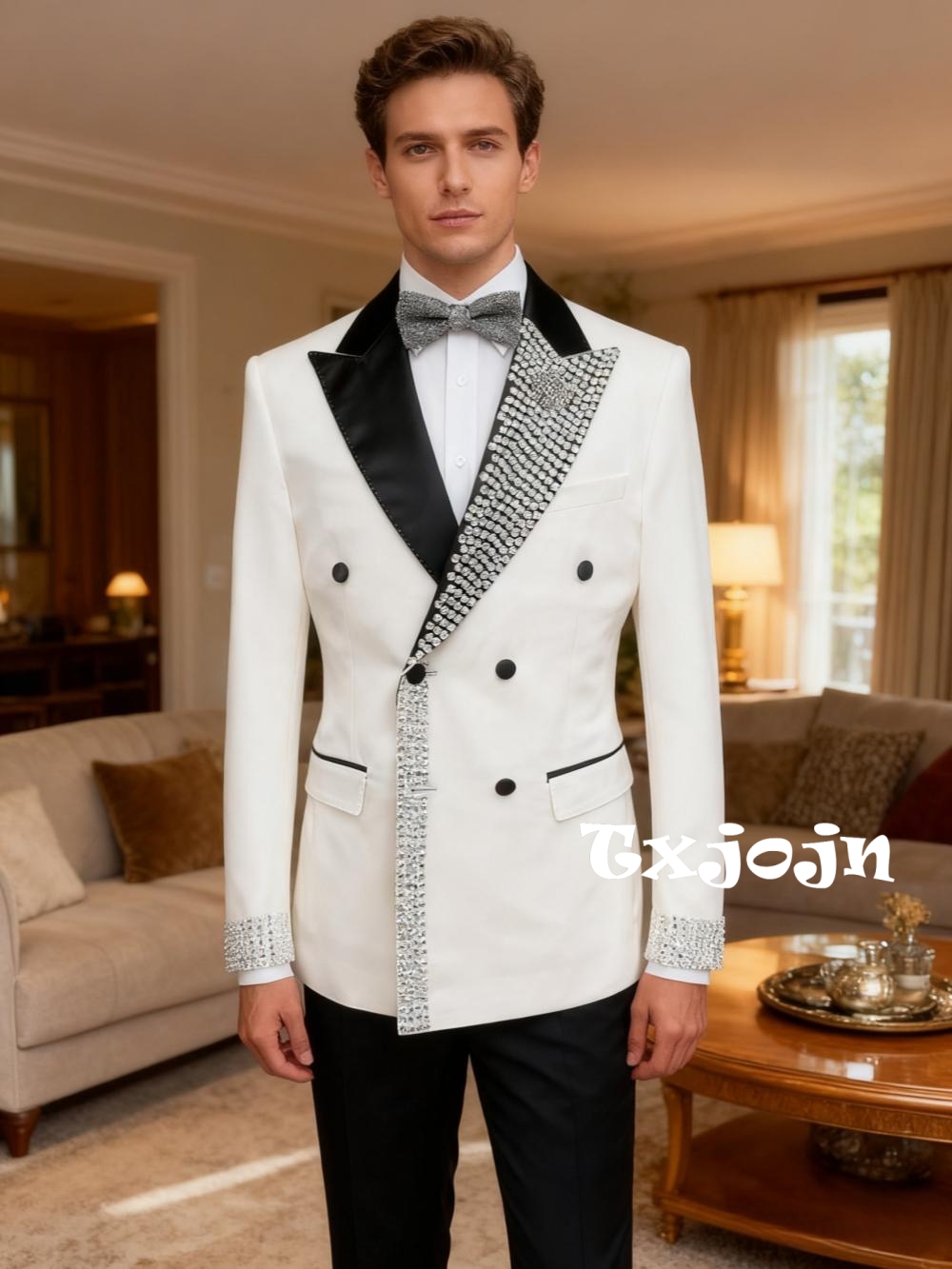 화려한 명품 비즈 장식 남성 슬림핏 정장 2피스 약혼  - Men'S Formal Wear For Engagement 리뷰 및 가격