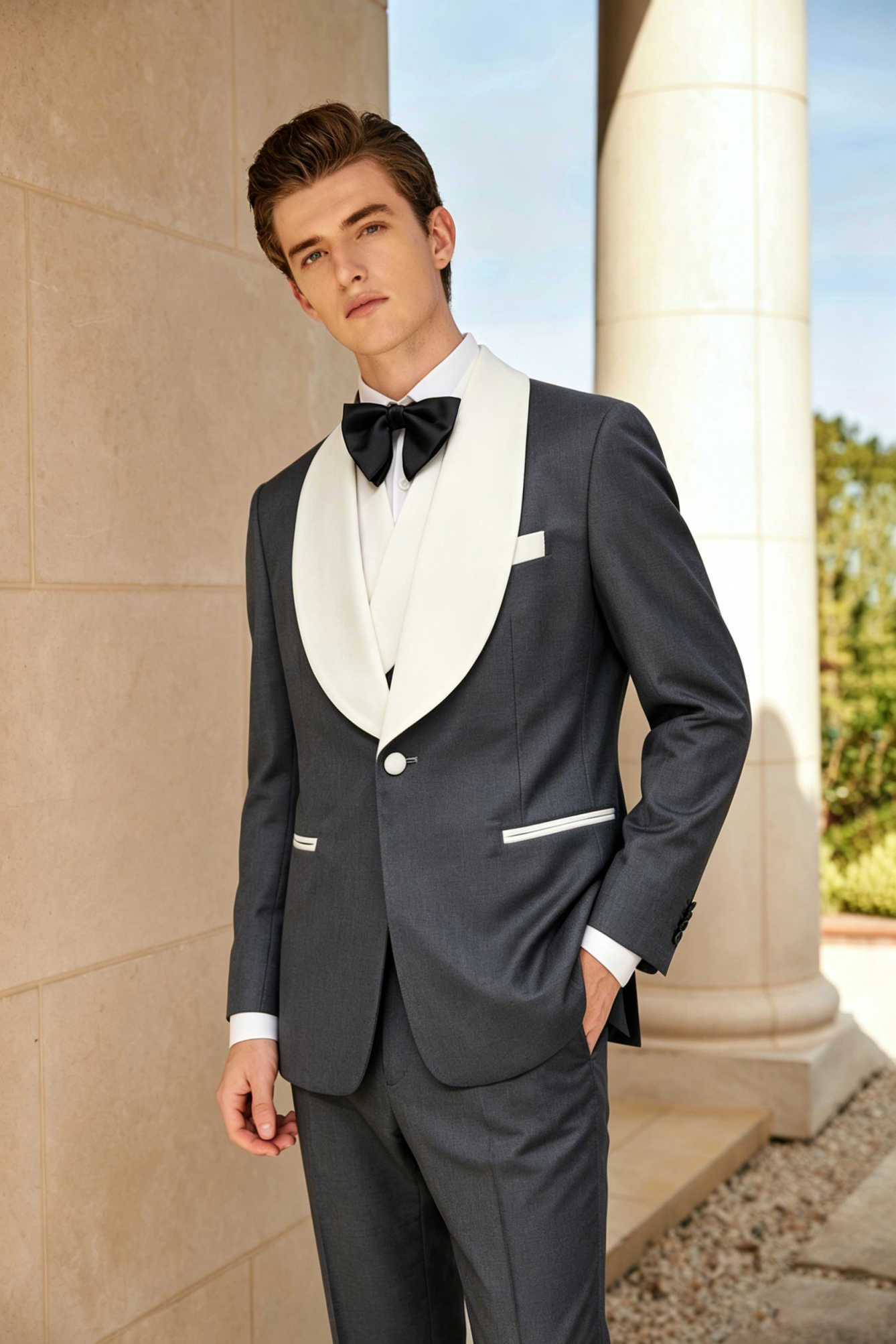잘생긴 턱시도 남성 정장 숄 라펠 원버튼 약혼 재킷 바 - Men'S Formal Wear For Engagement 리뷰 및 가격