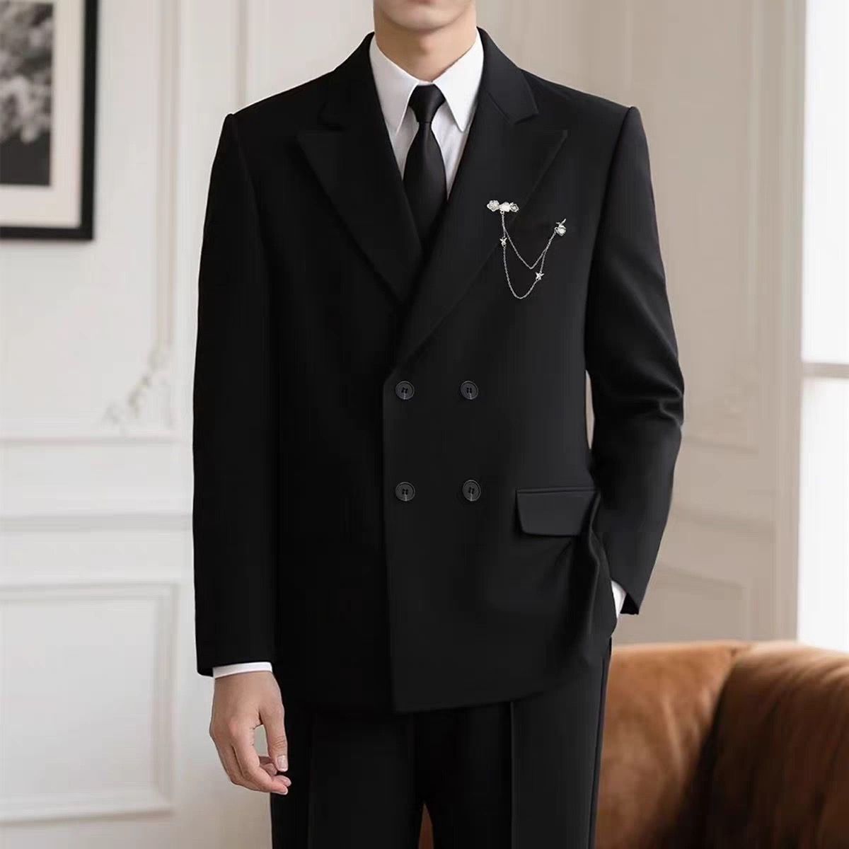 남성용 캐주얼 더블 브레스티드 웨딩 약혼 정장 세트 가 - Men'S Formal Wear For Engagement 리뷰 및 가격