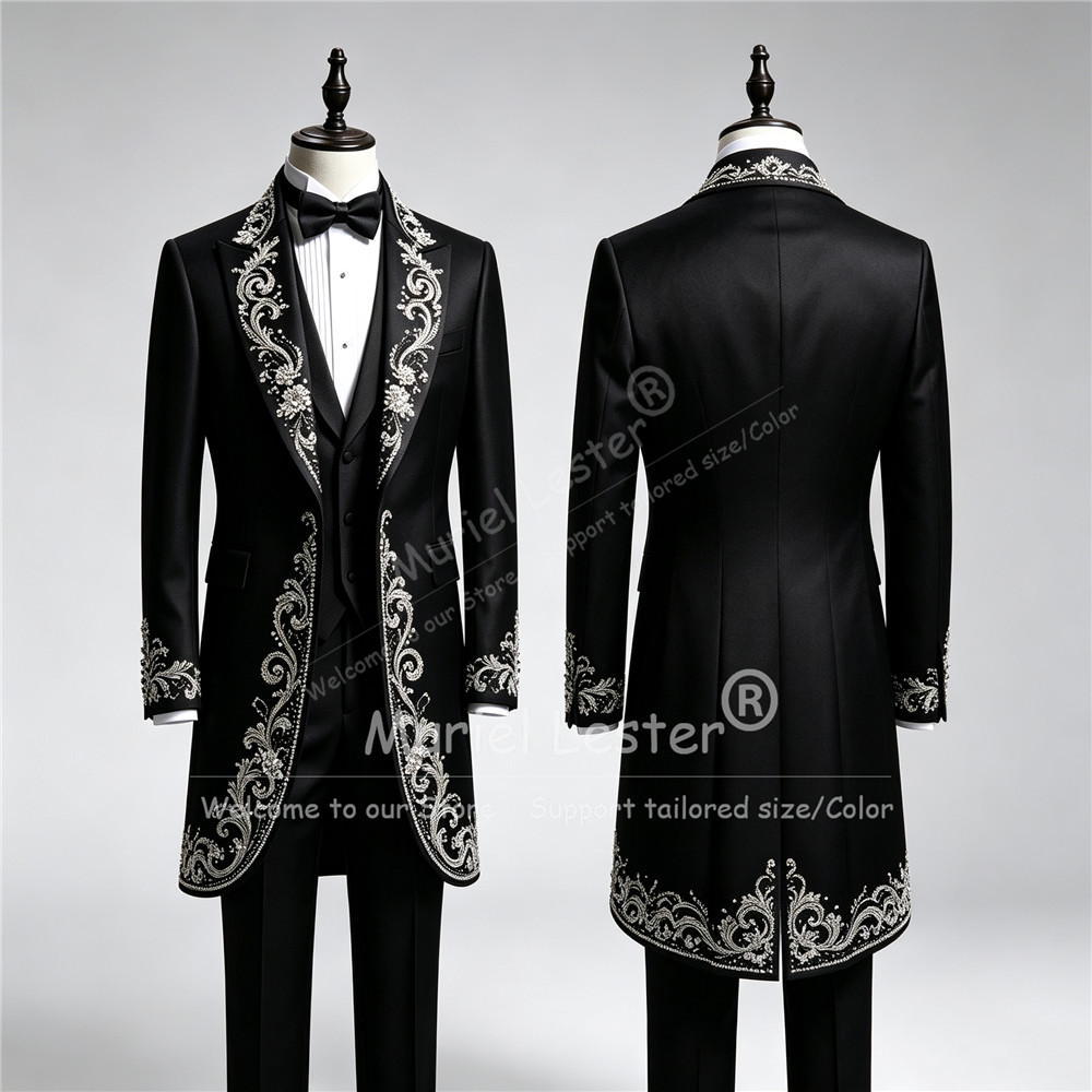 럭셔리 남성 웨딩 턱시도 수트, 맞춤 제작 반짝이는 크 - Men'S Formal Wear Attire 리뷰 및 가격